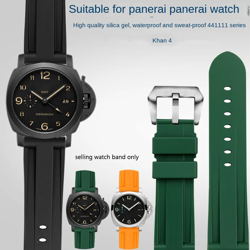 Cinturino In Gomma Adatto Per Cinturino In Silicone Impermeabile Serie Panerai Panerai441/111/Pam01661 22Mm 24Mm 26Mm