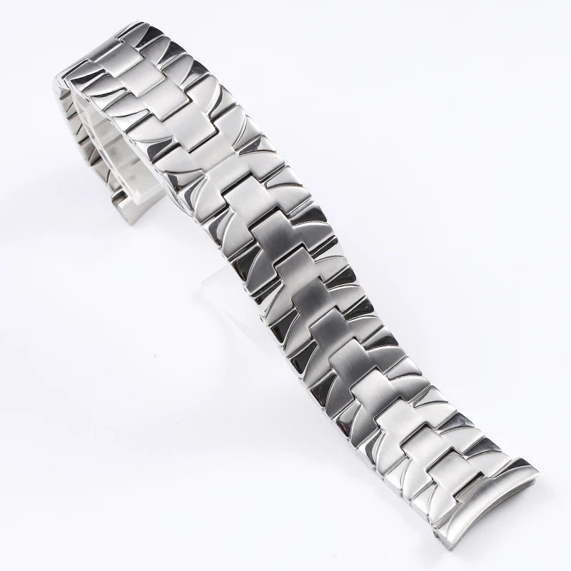 Alta Qualità 22 24Mm Argento Opaco Nero Solido Acciaio Inossidabile Per Panerai Pam 441/111/00448 Bracciale Da Polso Doppio Clic