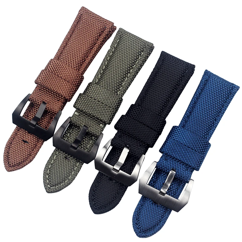 Correa De Nailon De Cuero Alta Calidad 20Mm, 22Mm, 24Mm, 26Mm,Banda De Reloj Para Panerai Fossile Seiko Mido