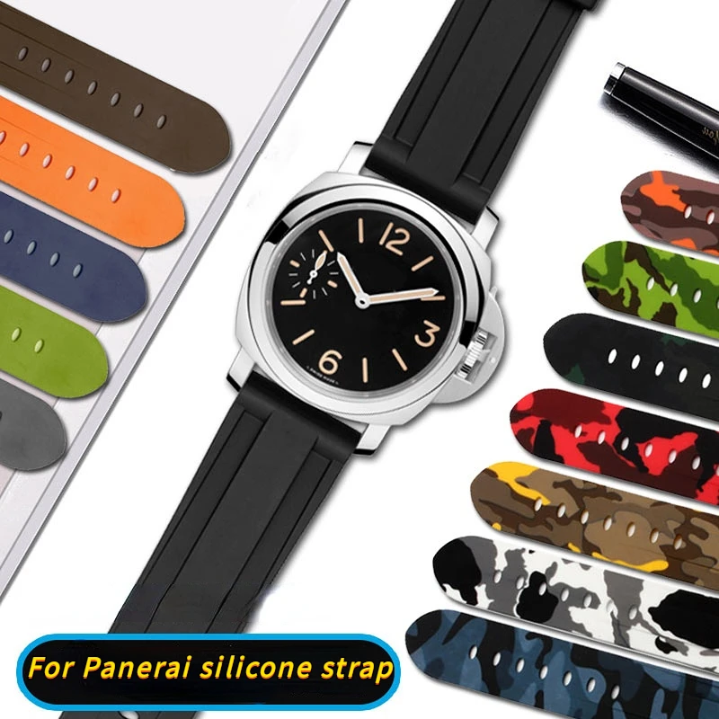 Cinturino In Silicone Impermeabile Morbido Per Panerai Pam441/359/312/616 22Mm 24Mm 26Mm Cinturino Da Uomo In Gomma Mimetica Accessori Per Orologi