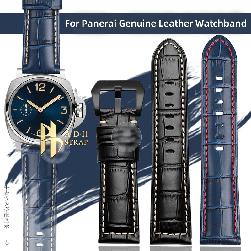 Cinturino Per Orologio In Vera Pelle Per Panerai Pam312/367/351/321/392/111/441 Cinturino 22 24 26Mm Fibbia Ad Ardiglione Stile Cintura Ruvida Morbida