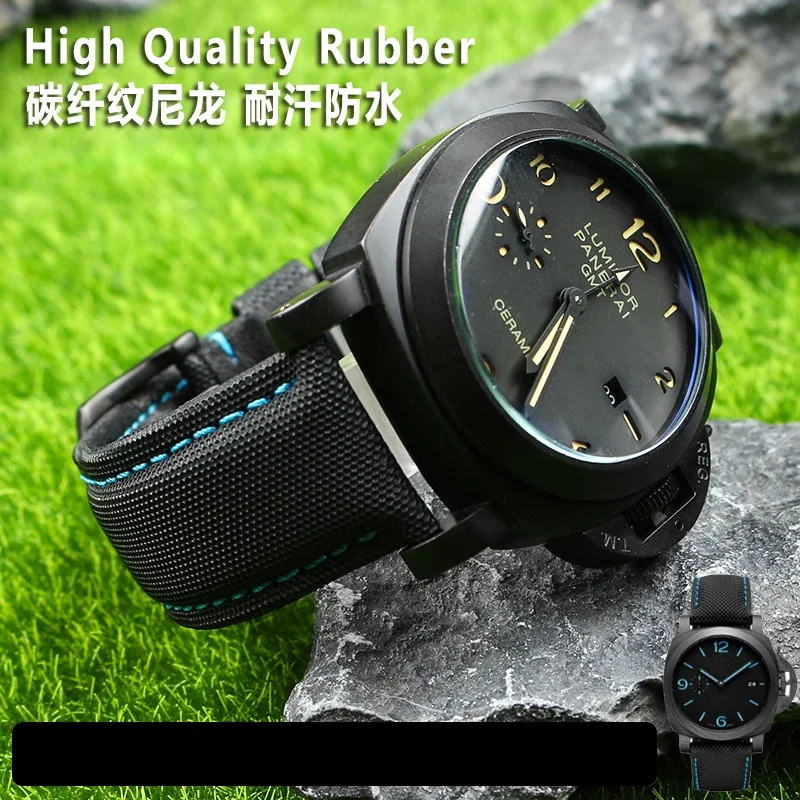 Cinturino In Nylon In Fibra Di Carbonio Per Panerai Pam1661 441 Orologio Gt2 Magic2 Bell Ross 22/24/26Mm Cinturino Per Cinturino Blu Nero