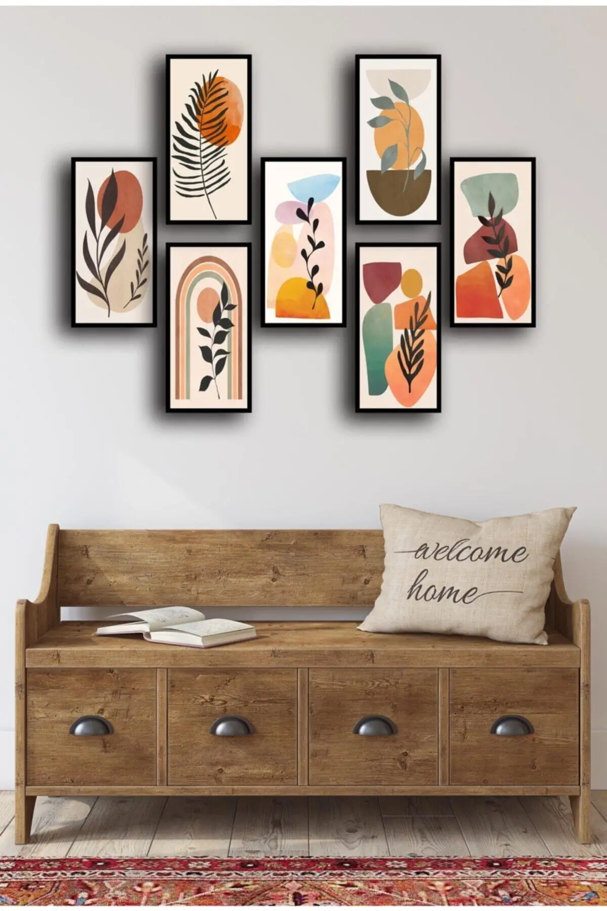 New Wall Wood Art Decor Pittura Con Cornice Set 20*10 Size 7 Pezzi Uv Stampato Verniciato Home Kitchen Decor Corridoio Office