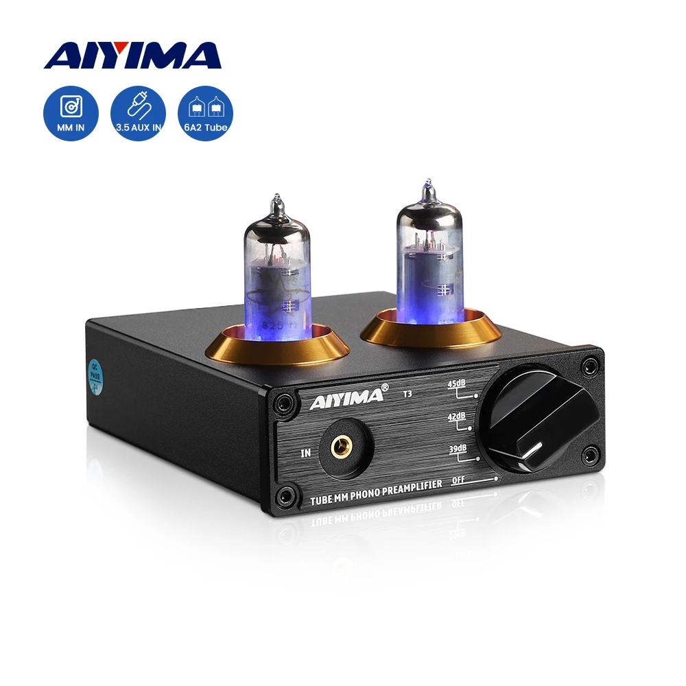 Aiyima Hifi Vacuum 6 A2 Tube Mm Phono Preamplificatore Giradischi In Vinile Stereo Tube Preamp Amplificatore Giradischi Phonograph Fai Da Te 12V