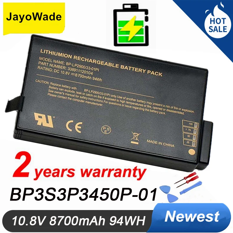 Batteria Per Laptop 94Wh 10.8V 8700Mah Per Batterie Getac X500 V100 V1010 V200 M230 Bp-Lp2900/33-01Pi Bp3S3P3450P-01 441128400007