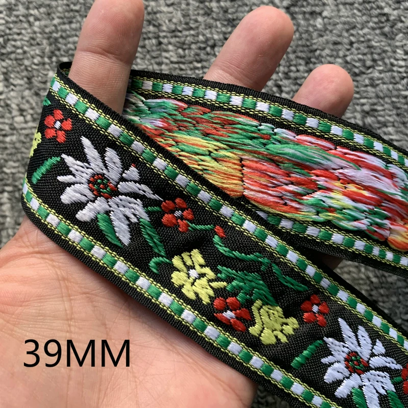 3 Yard 39 Millimetri Nero Solarium Ricamato Nastro Nazionale Del Merletto