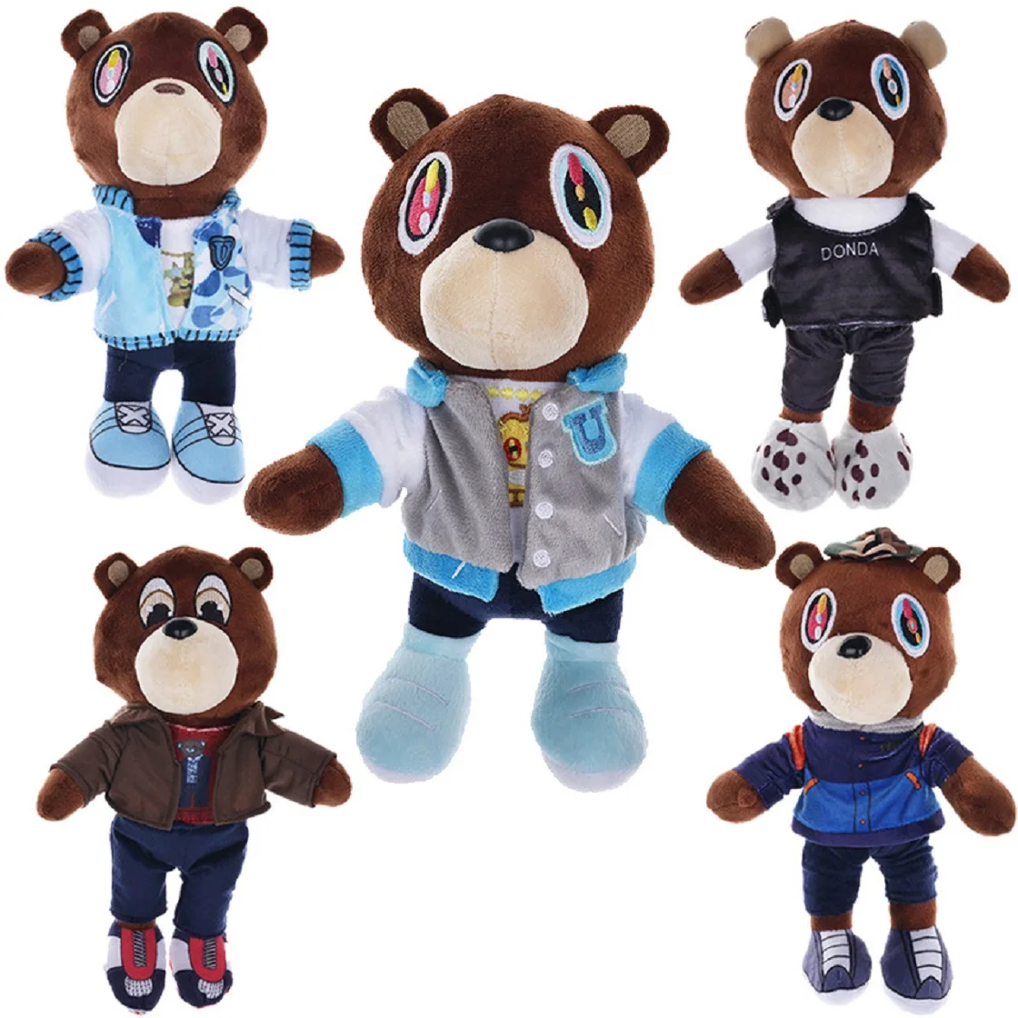 Kawaii Kanye Dropout Bear Teddy Bear Peluche Kanye West Graduation Soft Farcito Home Room Decor Dolls For Kid Regalo Di Compleanno