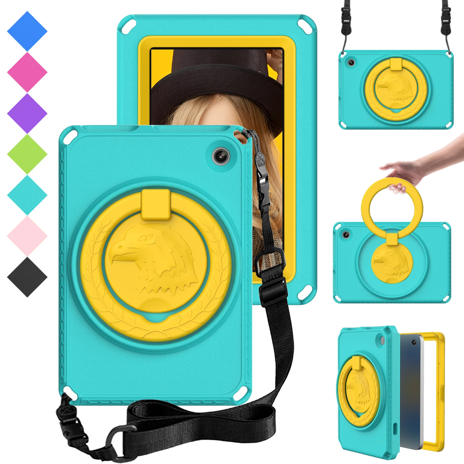 Per Amazon Kindle Fire Custodia Da 7 Pollici 2022 Con Cinturino Custodia Per Tablet Antiurto Eva Sicura Per Bambini Per Amazon Fire 7 Guscio Tenuto In