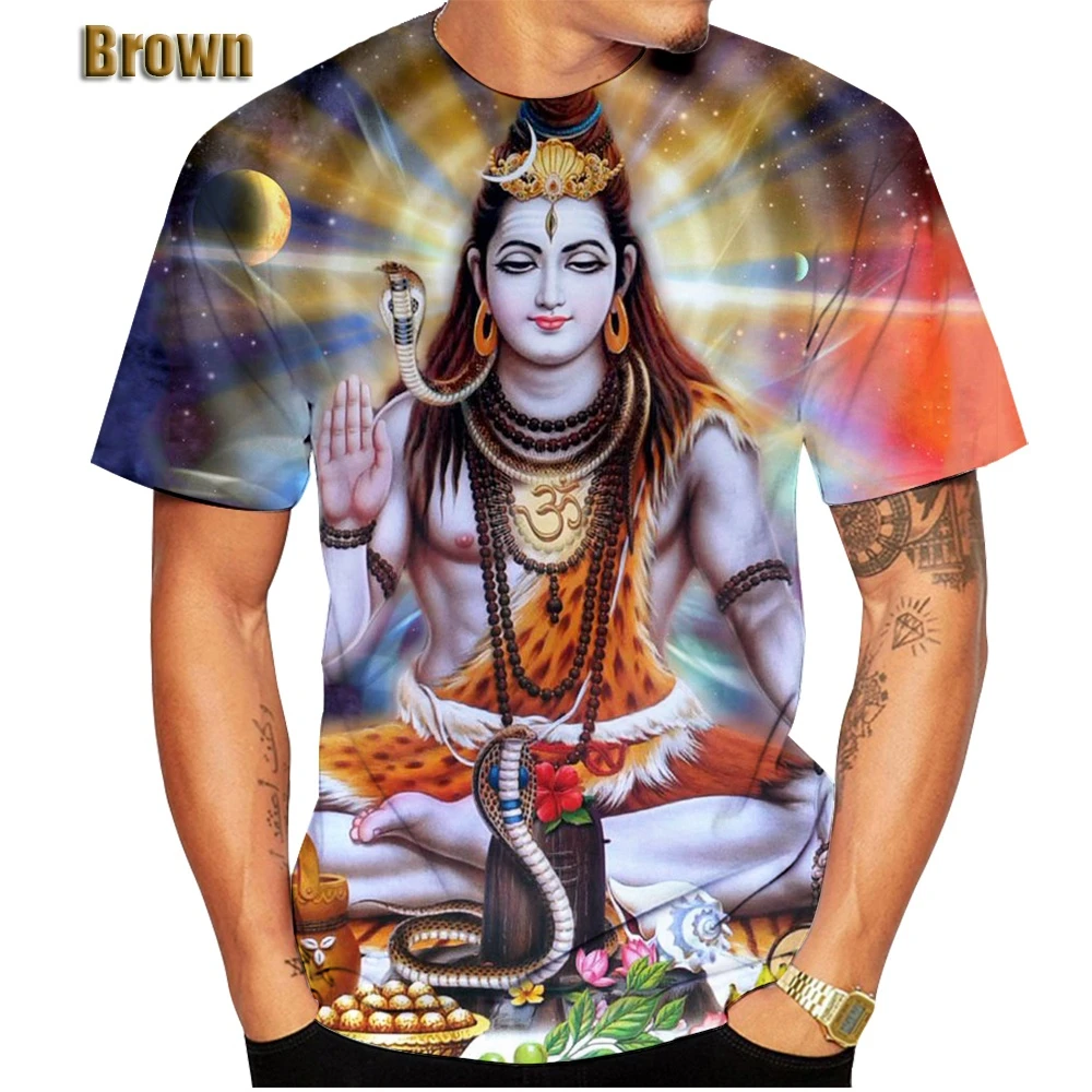 Fashion Art Figuration Of The Half Man Hindu God Hanuman Lord Shiva 3D T-Shirt Stampata T-Shirt Manica Corta Stile Novità