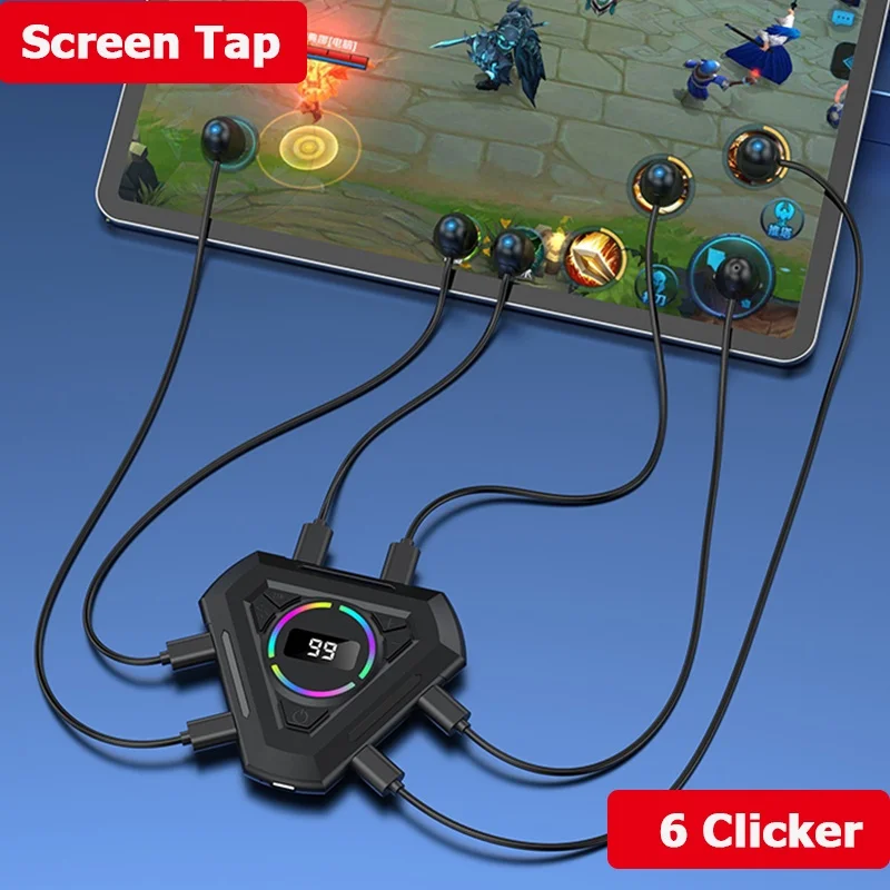 199 Gears Speed Smart Auto Screen Clicker Tiktok Live Like Tap 6 Heads Gaming Click Per Smart Phone Pad Tablet