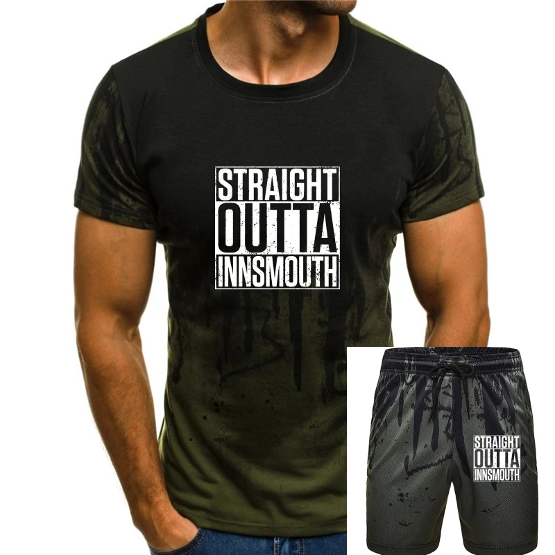 Magliette Da Uomo In Cotone Hip Hop Dritte Fuori Dalla Maglietta Innsmouth City Horror Arkham H. P. Cthulhu Fun Lovecraft