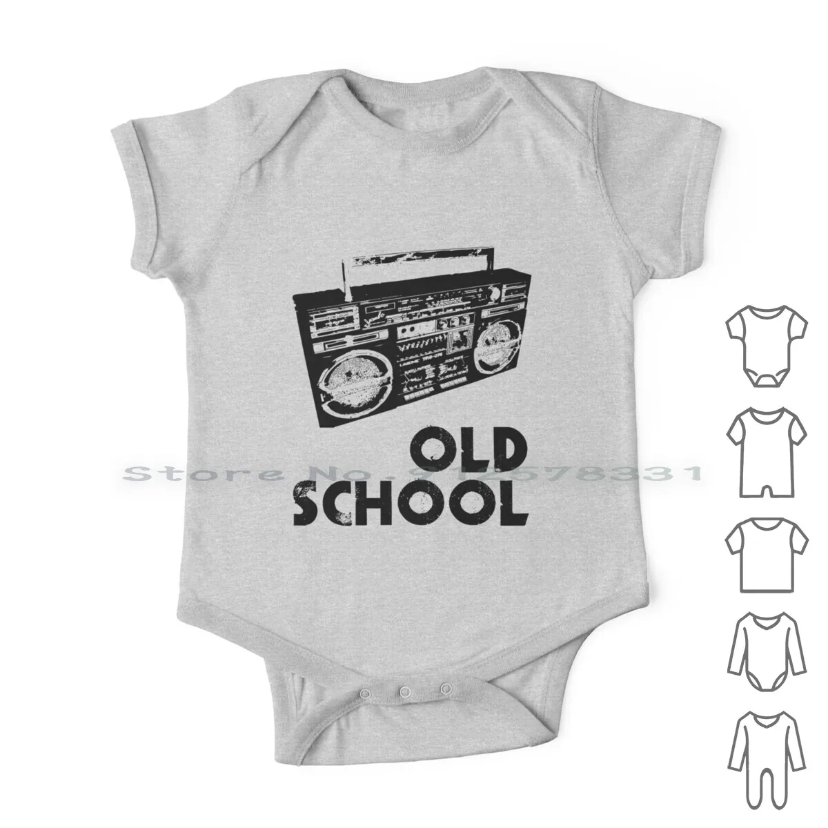 Old School-Boom Box Vestiti Per Neonati Pagliaccetti Tute In Cotone Old School Boom Box Musica New York Rap Hip Hop Street Infant