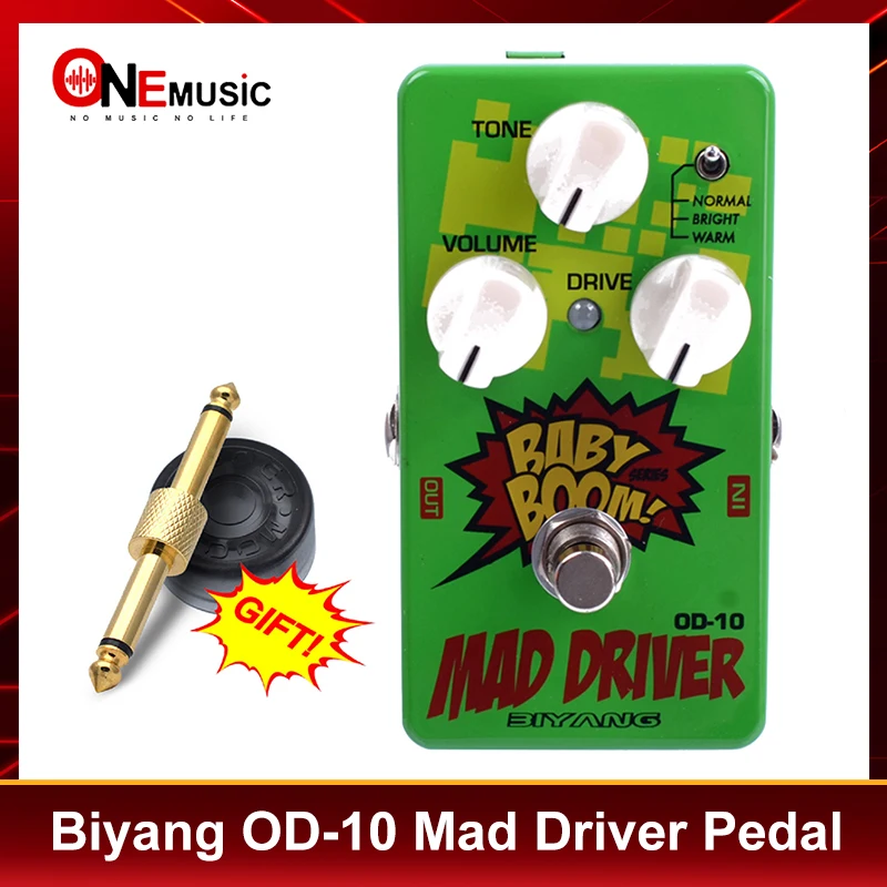 Biyang Od-10 Chitarra Elettrica Baby Boom Mad Drive Overdrive Pedale Per Chitarra Effetto Potenza 3 Modalità Con Connettore A Pedale