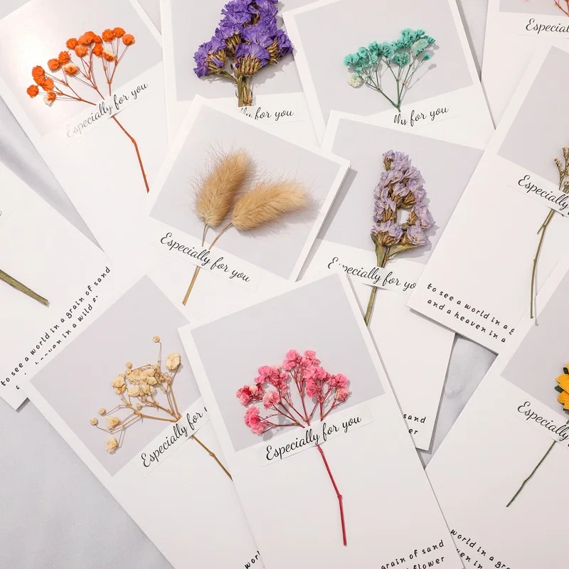 Carta Di Fiori Secchi Creativi Biglietto Di Auguri Di Compleanno Studenti Biglietto Di Auguri Carino Biglietto Di Auguri Lettera D'Amore Cartolina Ins