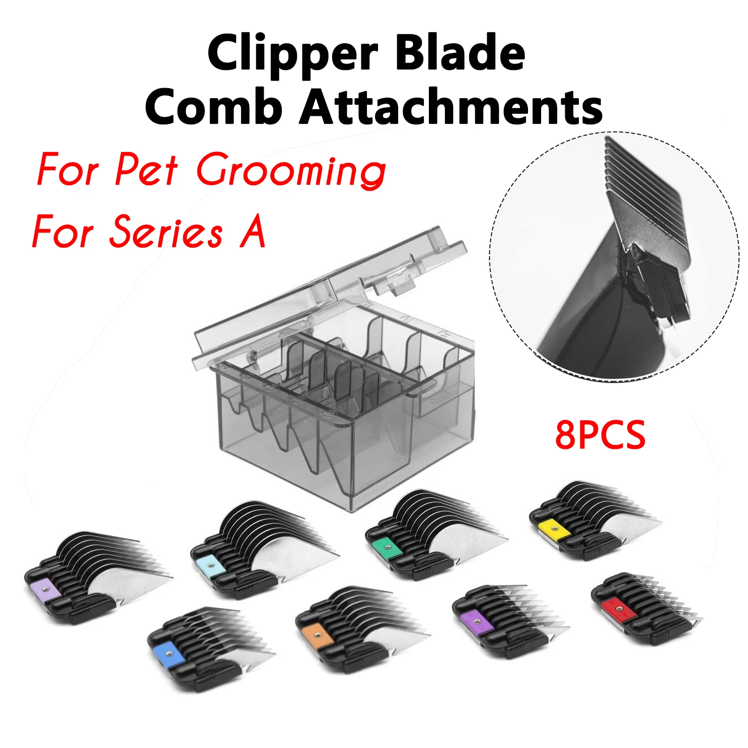 Kit Pettini Guida Tagliacapelli Set Accessori Lama Toelettatura Professionale Per Cani In Acciaio Inossidabile Per Andis/Wahl Km10/A5/Moser Max45