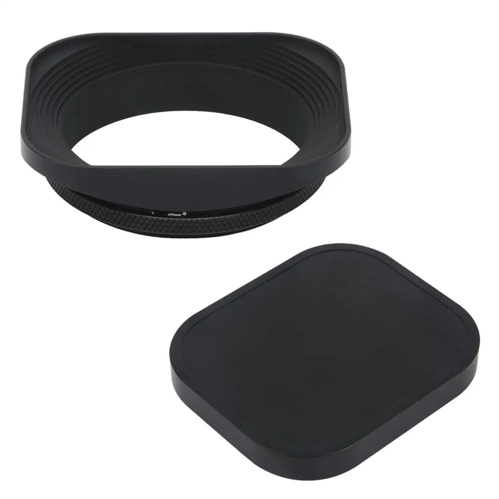 Haoge Hg-55 Millimetri Di Metallo Quadrato Screw-In Lens Hood Con La Protezione Per Leica Summilux-R 50 Millimetri F/1.4 E55, Elmarit-R 28 Millimetri 