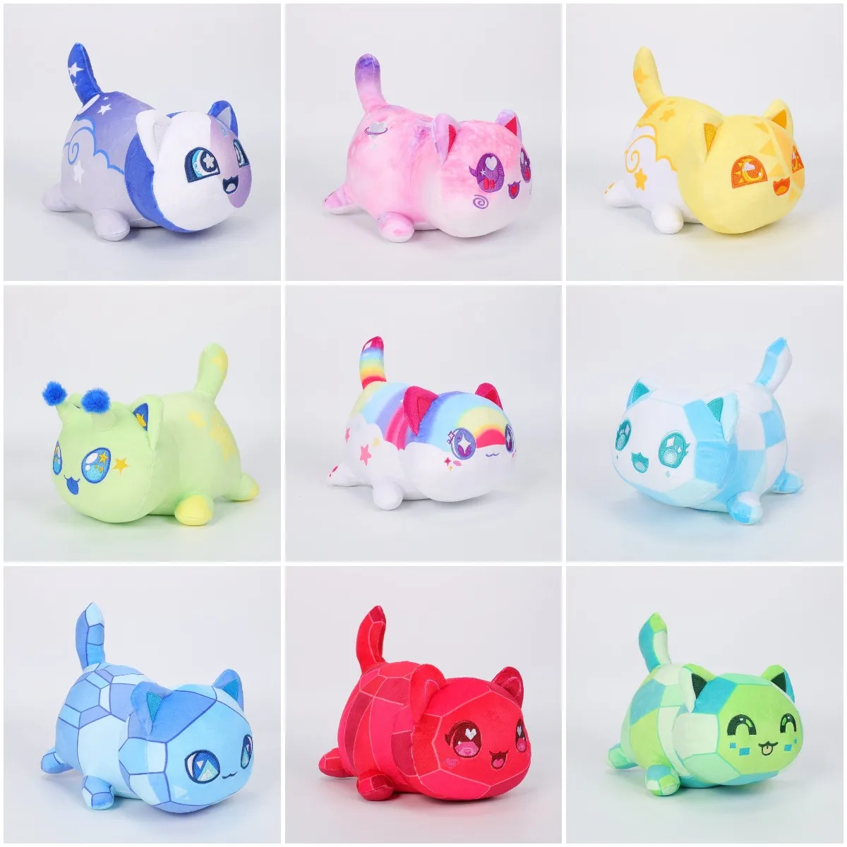 Aphmau Meows Gatto Peluche Morbido Meemeow Farcito Ciambella Gatto Peluche Kawaii French Fry Cheeseburger Cibo Peluche Bambola Regali Di Natale