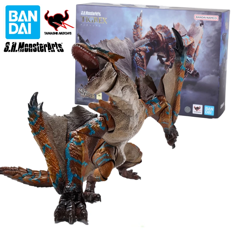 Disponibile Bandai S.H.Monsterarts Shm Monster Hunter Tigrex Anime Action Figures Giocattoli Modelli Regalo Collettore