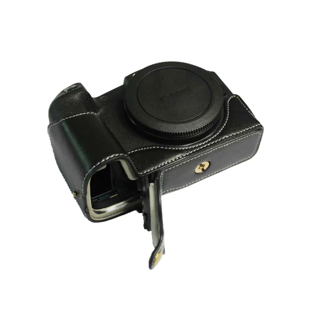 Genuine Leather Camera Case Bag Half Body For Canon Eos-Rp Camera Case Wrist Strap Professional Bottom Cover