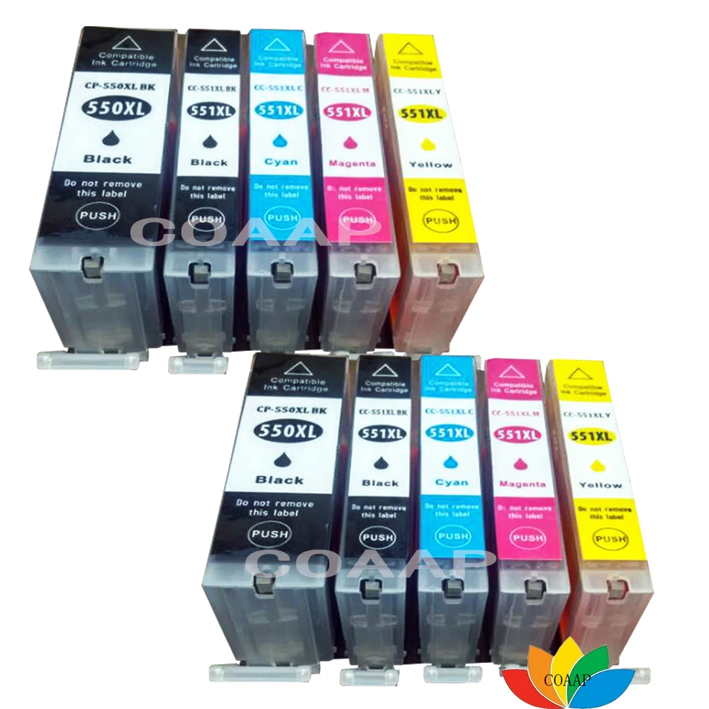 10 Compatibile Pgi-550 Cli-551 Cartuccia Di Inchiostro Per Canon Pixma Mg 5450 5655 6350 6450 6650 7150 7550 Stampante