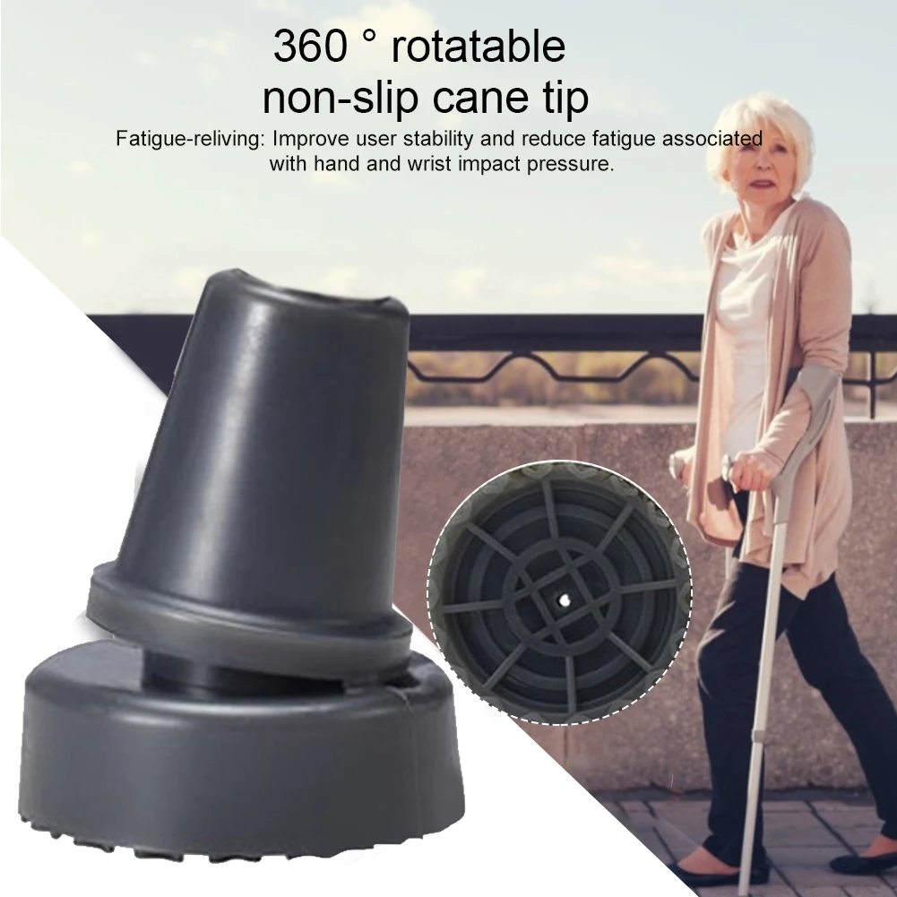 Trekking Antiscivolo Bastone Da Passeggio Pad 360 Rotatable Stampella Cane Fondo Pad Copertura Protector Arrampicata Escursionismo Pole Tip Cap Cover