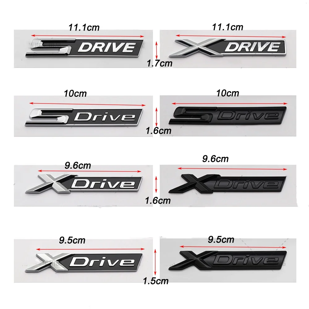 1X Abs Xdrive Sdrive Lettere Car Rear Trunk Fender Emblem Badge Sticker Per Bmw Serie 3 5 E21 E30 E36 E46 E90 F30