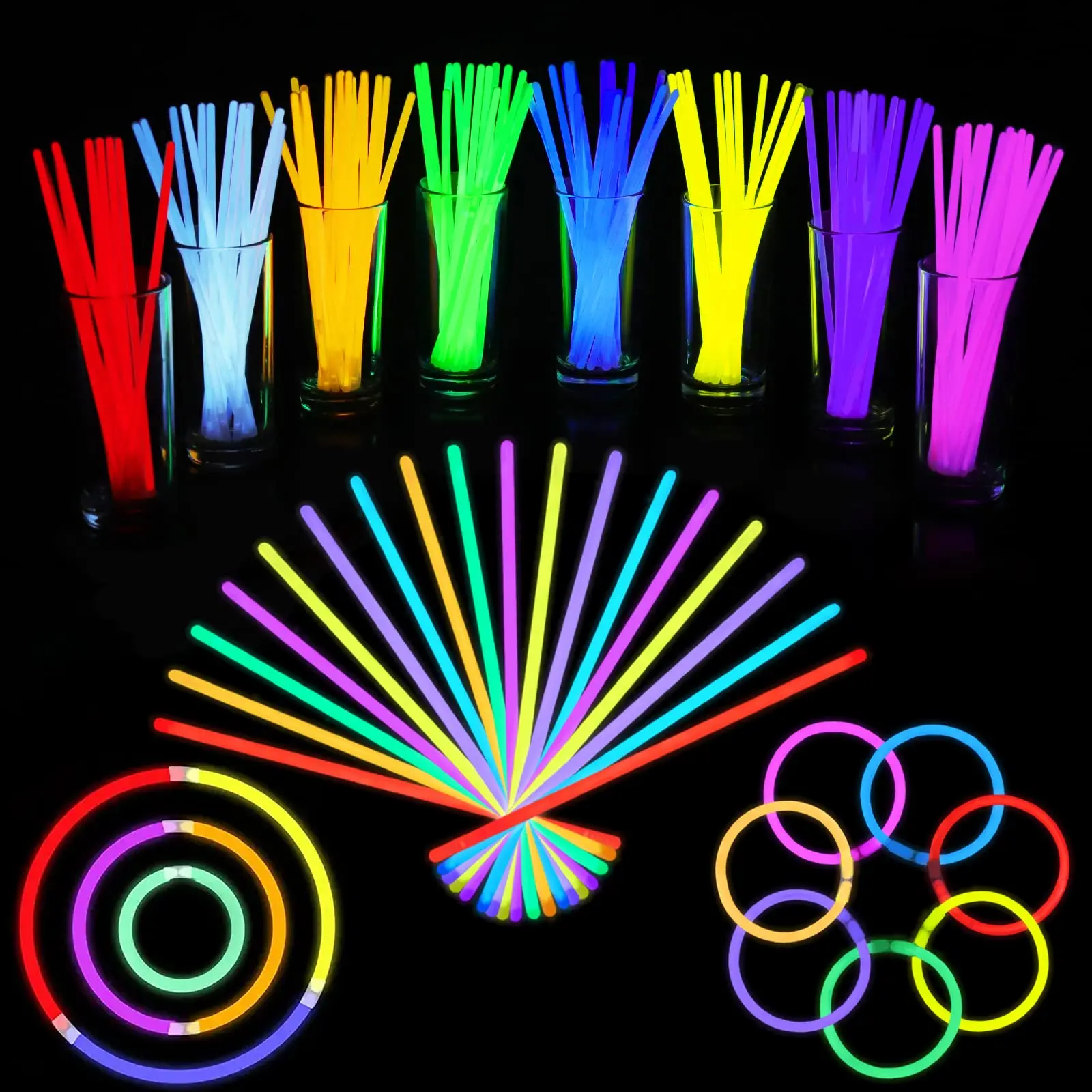 Fluorescenza Glow Sticks Collane Bracciali Bulk Party Supplies Sticks Glow Sticks Con Connettori Per Decorazioni Per Bomboniere Al Neon
