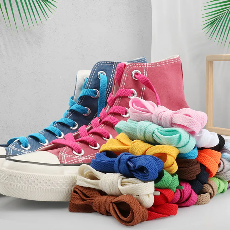 Lacci Piatti Off Sport White Leisure Women Sneaker Laces Addensare Lacci Delle Scarpe Senza Elasticità Lacci Delle Scarpe Accessori Per Stringhe Di Sc