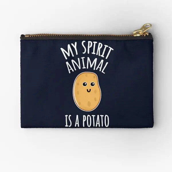 My Spirit Animal Is A Potato Zipper Pouches Portachiavi Portamonete Borsa Da Donna Tasca Cosmetica Mutandine Piccole Soldi Confezione Pura