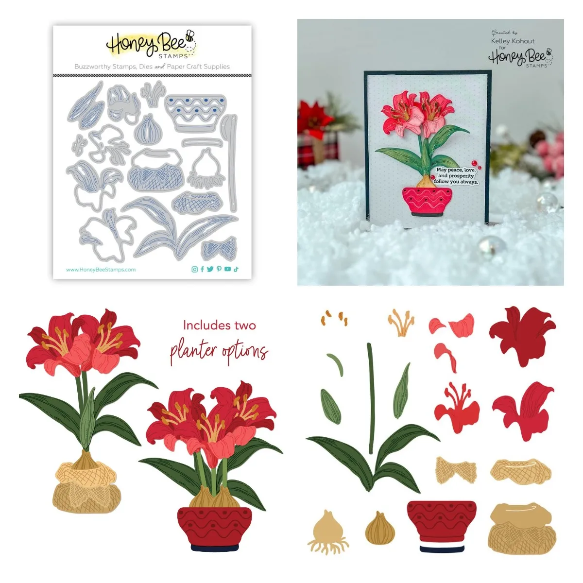 Strati Adorabili: Amaryllis-Tagli Al Miele Dati Per Il Taglio Dei Metalli Slimline Essentials Scrapbooking Card Stencil Cut Die For Diy