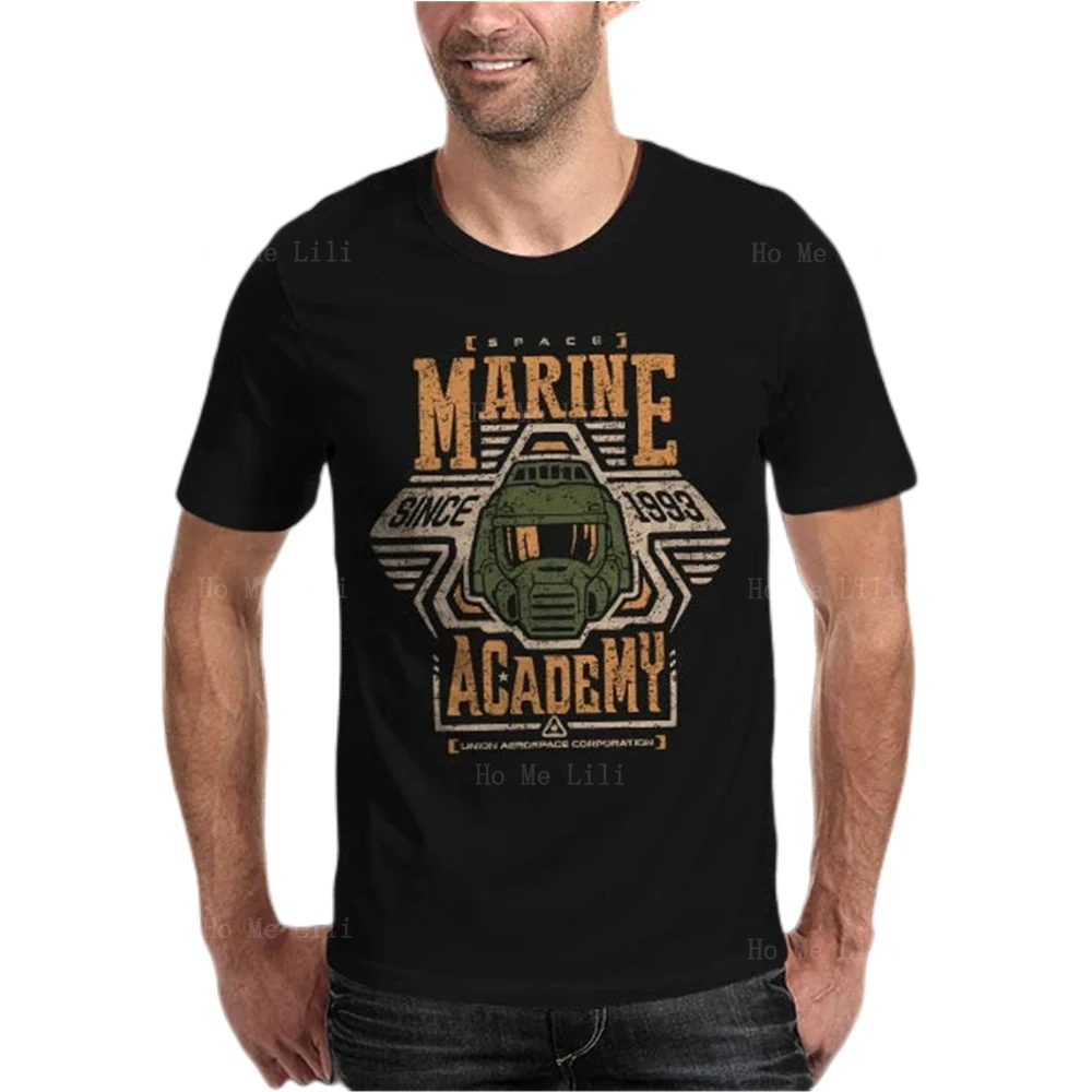 Space Marine Academy Fantastico Videogioco Retrò Parody T-Shirt Sportiva Unisex