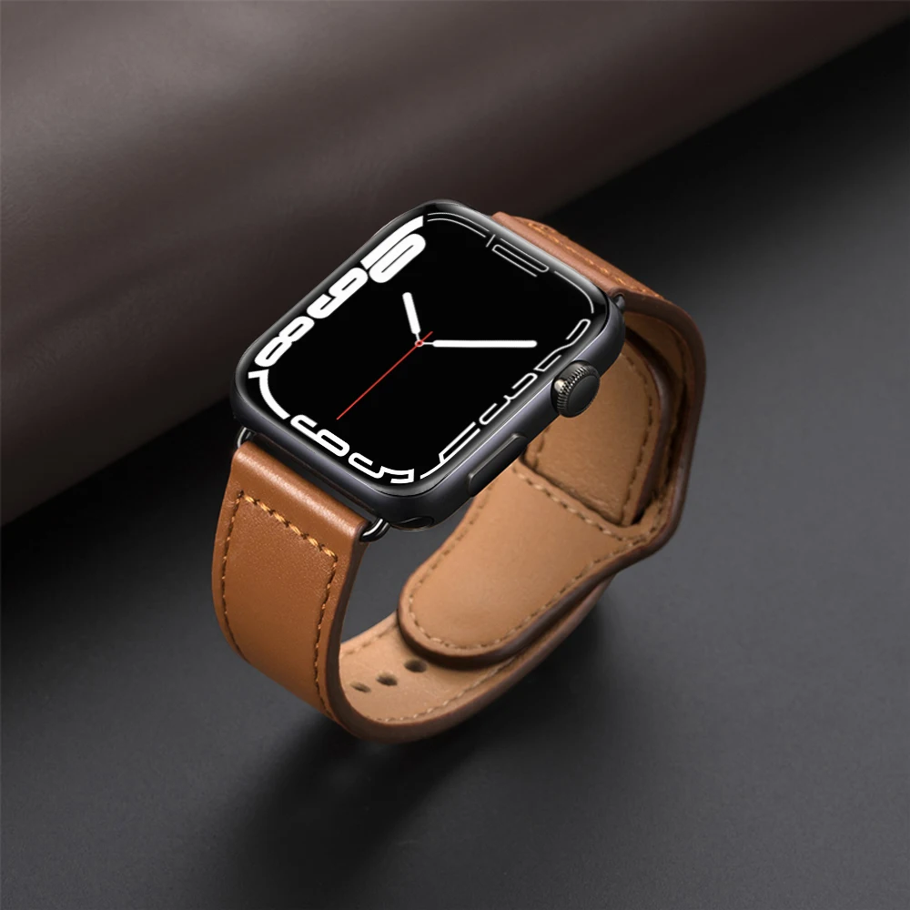 Cinturino In Vera Pelle Per Cinturino Apple Watch 44Mm 40Mm 45 41 42 38 Mm Cinturino Iwatch Per Apple Watch 8 Ultra 7 6 Se 5 4 3 2