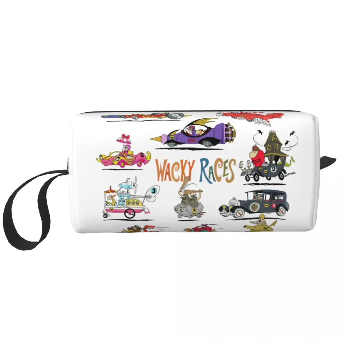60S Wacky Races Makeup Bag Pouch Cosmetic Bag Travel Toiletry Small Makeup Pouch Storage Bag Grande Capacità