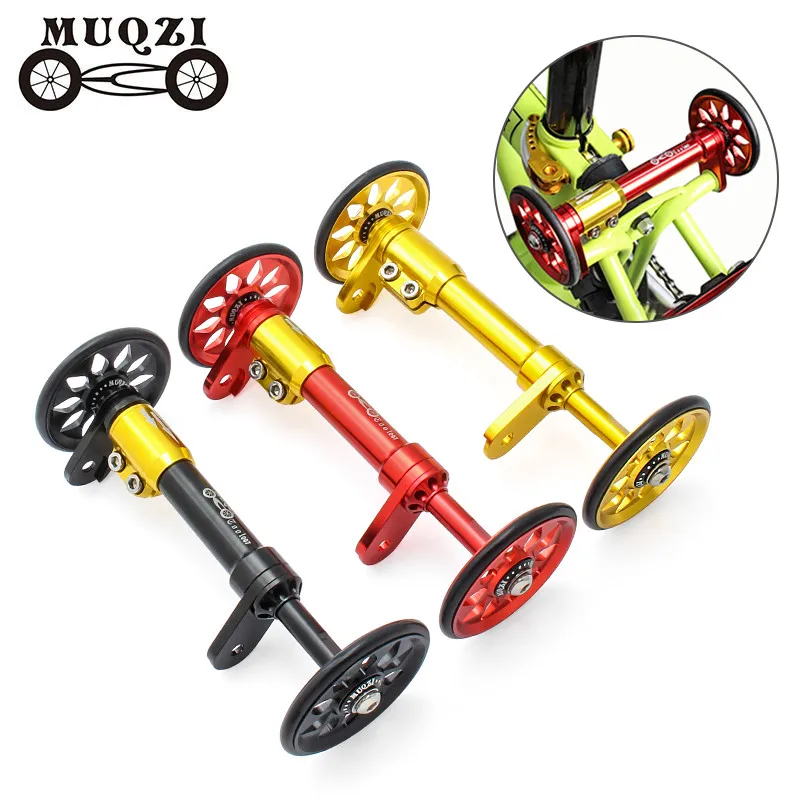 Muqzi Bici Pieghevole Easy Wheel Cnc Ultralight Posteriore Cargo Rack Asta Di Prolunga Barra Telescopica In Lega Di Alluminio Per Brompton