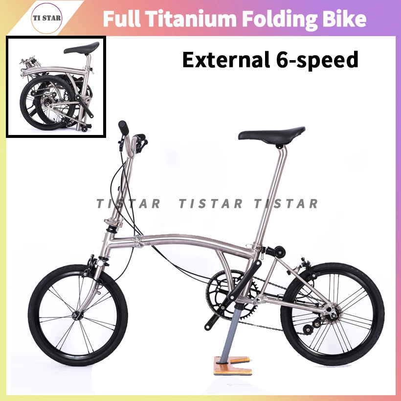 Bicicletta Pieghevole In Titanio Per Freno A V Esterno A 6 Velocità Brompton Full Ti Frame Bicicletta Ultraleggera Come T Line Chpt3