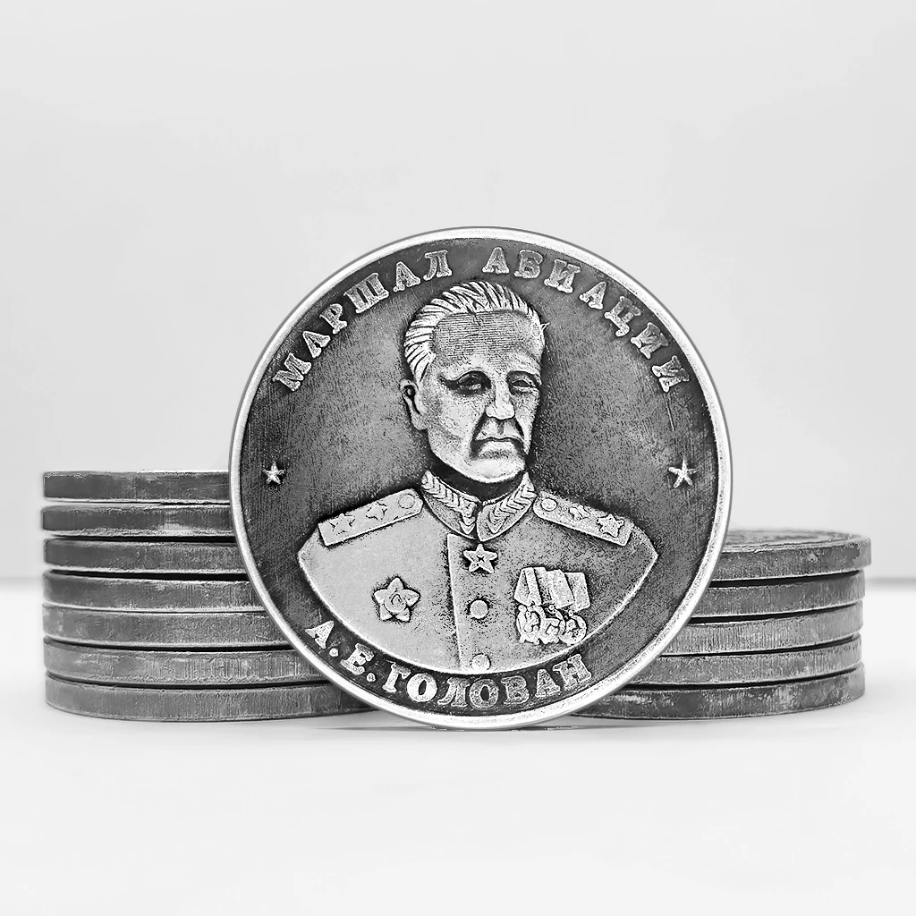 1945 Ex African Marshal Stalinan Shaw Coins Riconoscimento Leggendario Medaglione Tank Medaglia Di Metallo Di Rame Antico