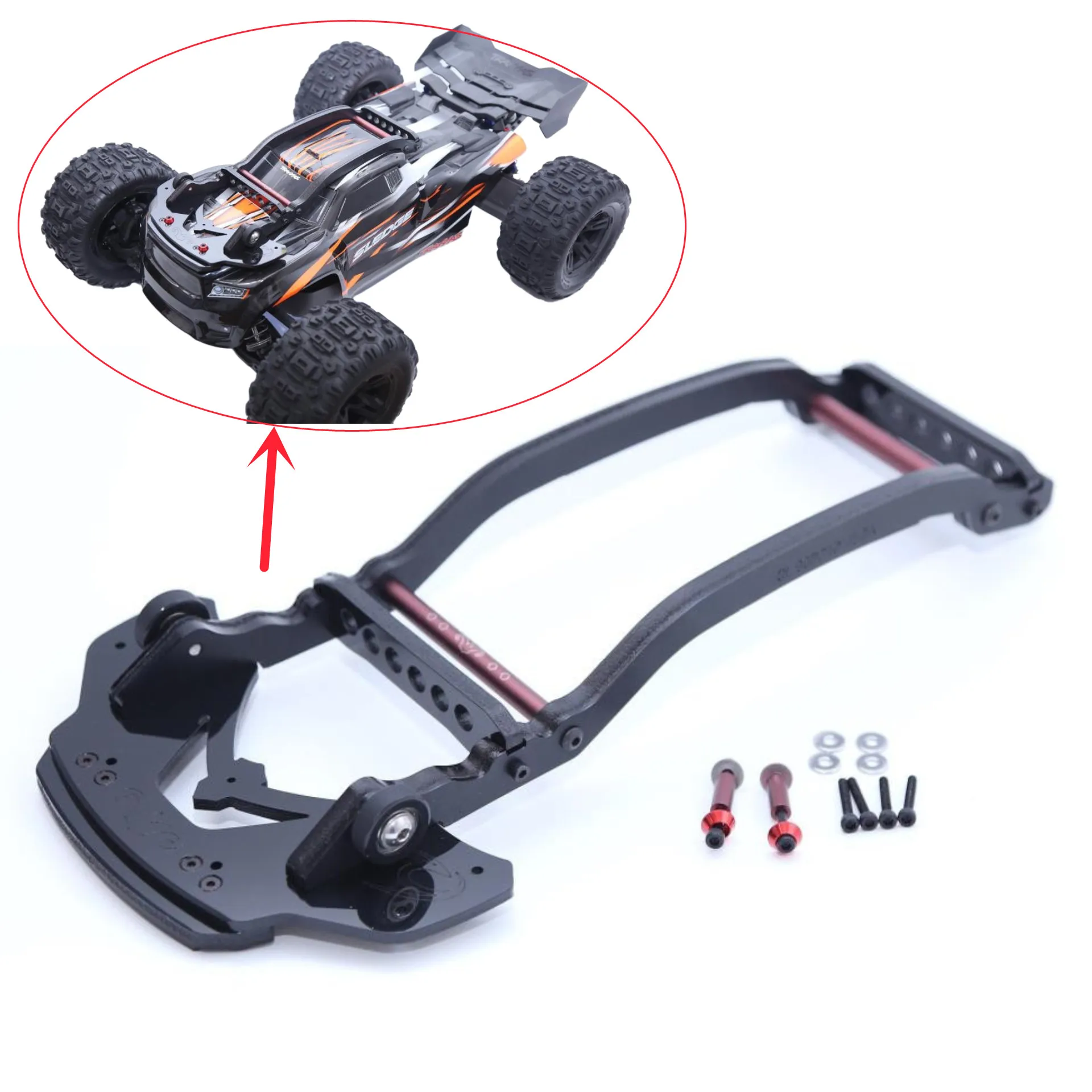 Nylon Car Shell Top Roll Cage For 1/8 Traxxas Sledge Rc 4Wd Car Update Parts 95076-4