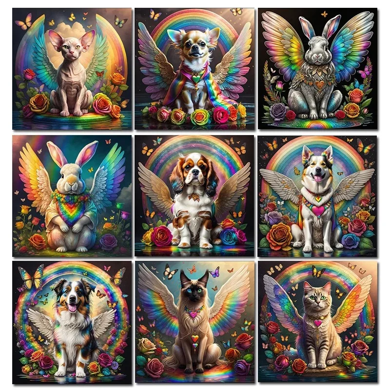 Cavalier King Charles Diamond Painting Kit Full Square Round Drill Decorazione Della Casa Canadian Eskimo Dog Strass Immagini Z1