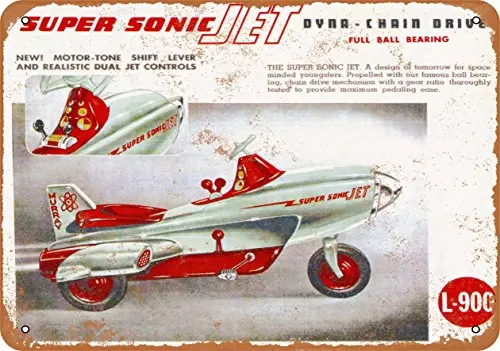 Metal Sign - 1955 Super Sonic Jet Pedal Car - Vintage Look Wall Decor Per Cafe Bar Pub Home Beer Decoration Crafts