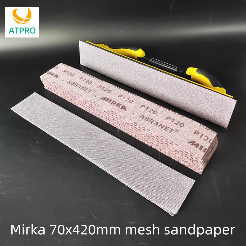 Mirka Rettangolare Dry Grinding Mesh Sand 70X420Mm Hand Planing Mesh Sand Car Putty Large Area Grinding Board Floccaggio Abrasivo
