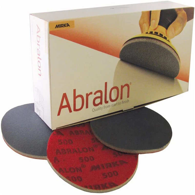 Mirka Abralon Dischi Per Lucidatura E Lucidatura A Strappo Con Supporto In Schiuma Da 6 "Carta Vetrata In Spugna 8A-203-500 Scatola Da 20 Dischi