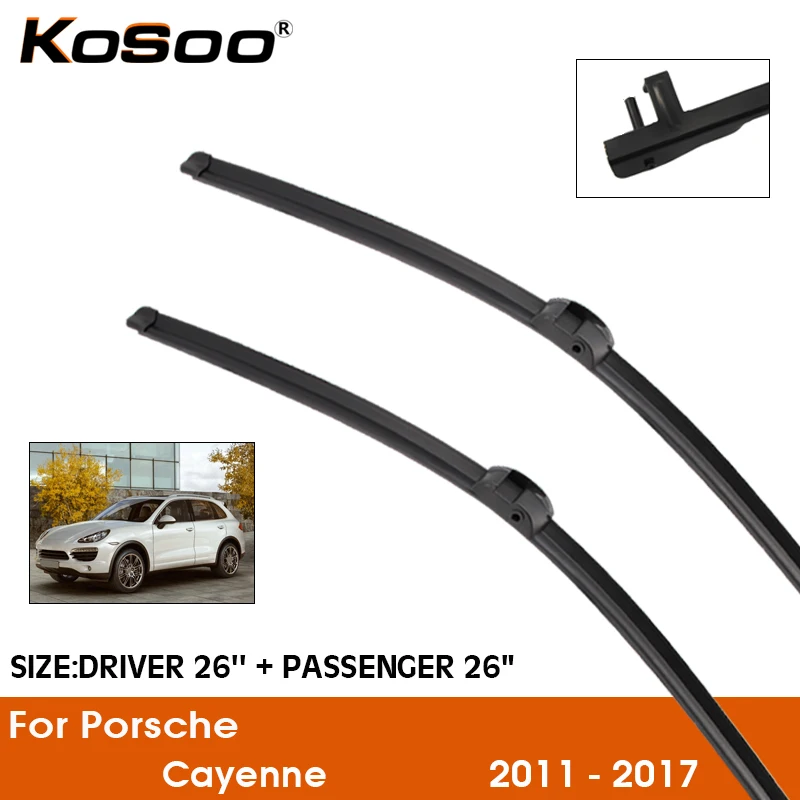 Car Wiper Blade For Porsche Cayenne 2011-2017 Windshield Rubber Silicon Refill Front Window Wiper 26"+26" Lhd Rhd Accessorie