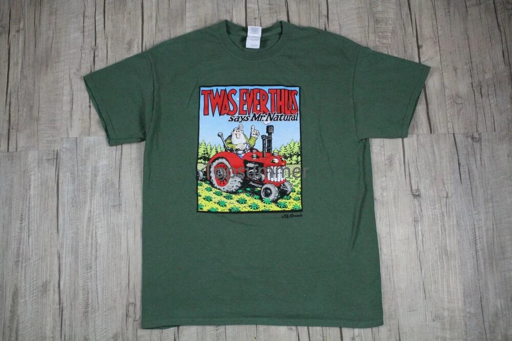 Vintage Y2K Keep On Truckin Robert Crumb Mr. Camicia Verde Naturale Media