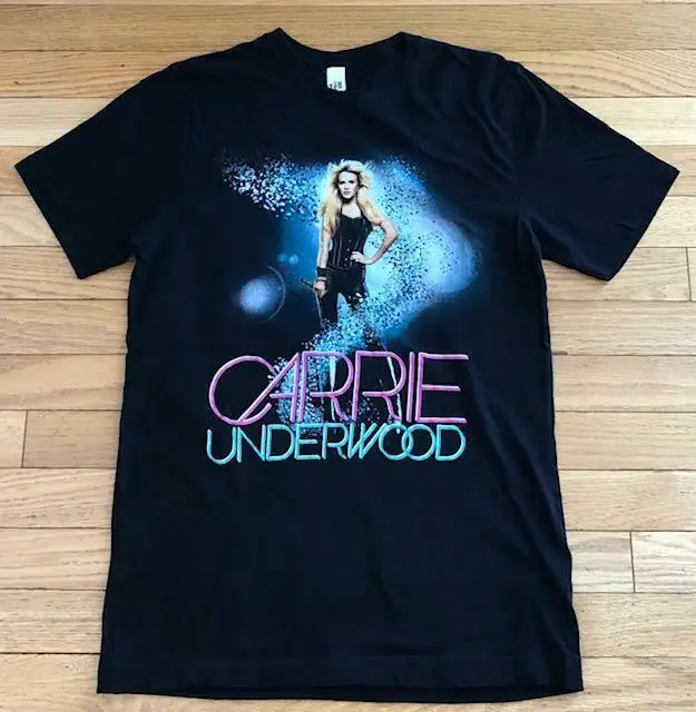 Carrie Underwood The Blown Away Tour City T-Shirt Grafica Nera Taglia S Maniche Lunghe