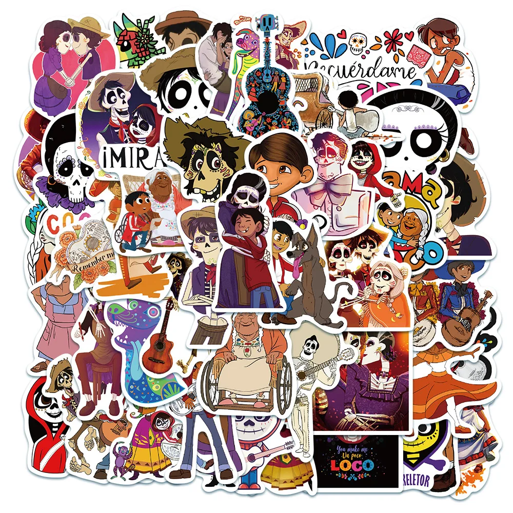 10/30/50Pcs Disney Movies Coco Stickers Kawaii Miguel Cartoon Sticker Scrapbooking Valigia Chitarra Laptop Kid Anime Decalcomanie Giocattoli