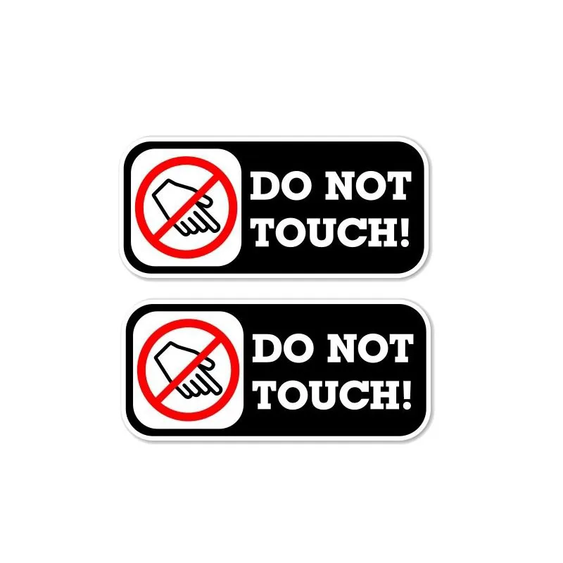 Jpct Warning Do Not Touch Decals For Police Cars, Windows, Notebook Pvc Waterproof Ethyl Thin Sticker, 11Cm*5Cm