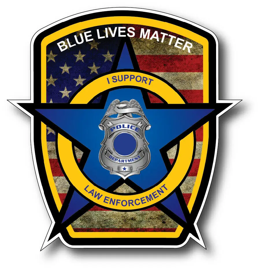 Thin Blue Line Blue Lives Matter I Support Police Officers Truck Decal Sticker Stickers Per Auto, Motos, Laptop, Industria