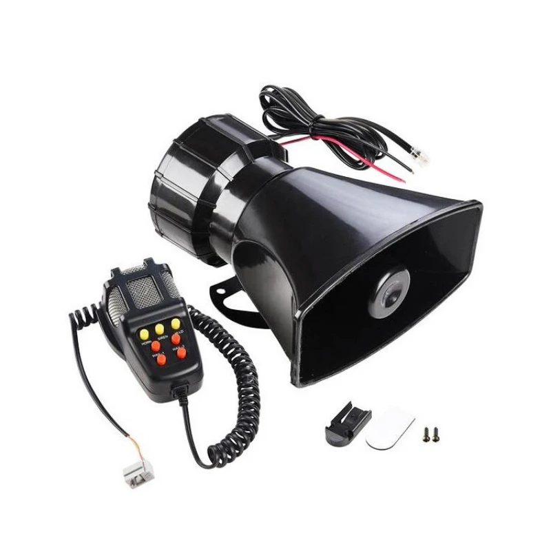 100W Mic Pa System Amplificatore Di Emergenza Hooter 12V 24V Sirena Della Polizia Corno D'Aria Megafono Tono Car Horn Car Warning Alarm Speakers
