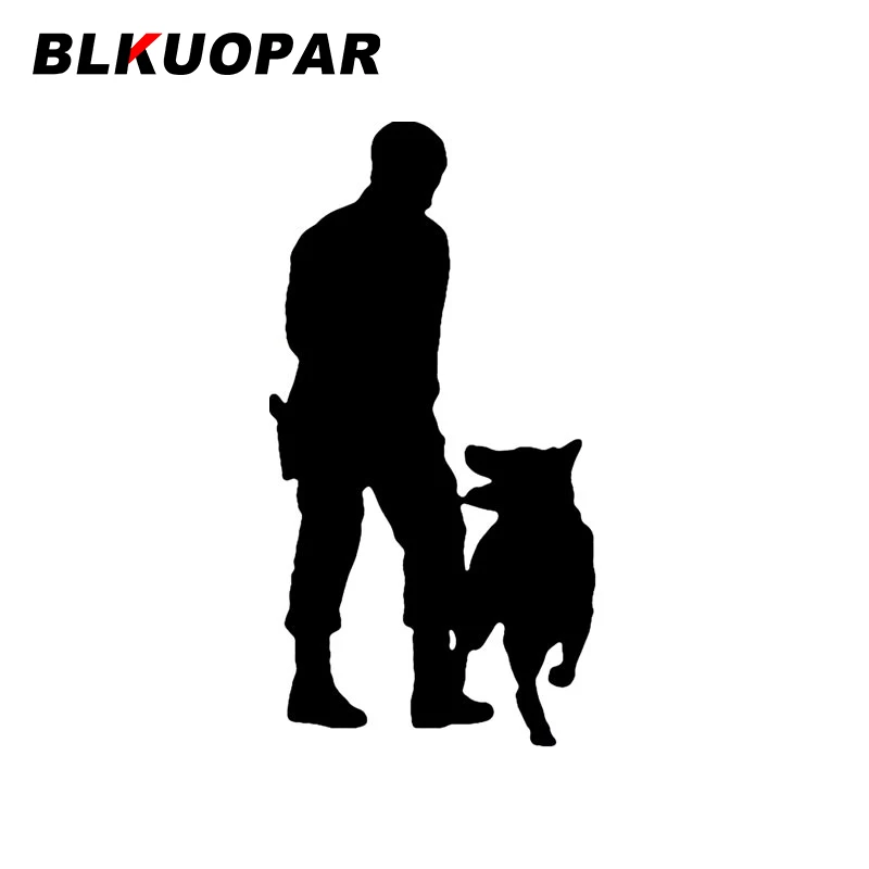 Blkuopar Police Dog Silhouette Car Stickers Fashion Vinyl Decal Antigraffio Die Cut Parabrezza Laptop Car Styling