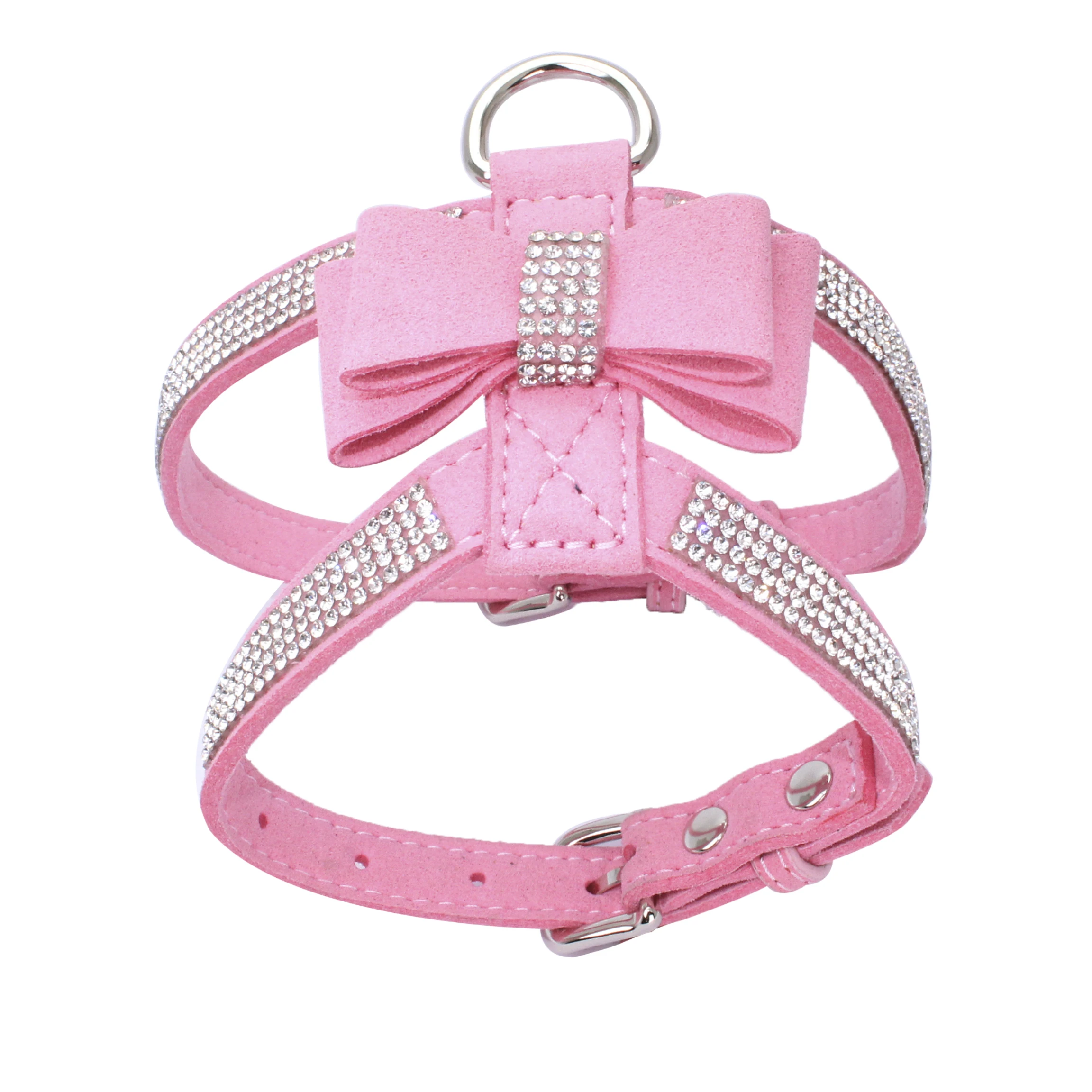 Pet Cat Dog Puppy Pettorina In Pelle Di Velluto Con Strass Bling Blink Butterfly Bow Accessori Per Animali Domestici Di Moda